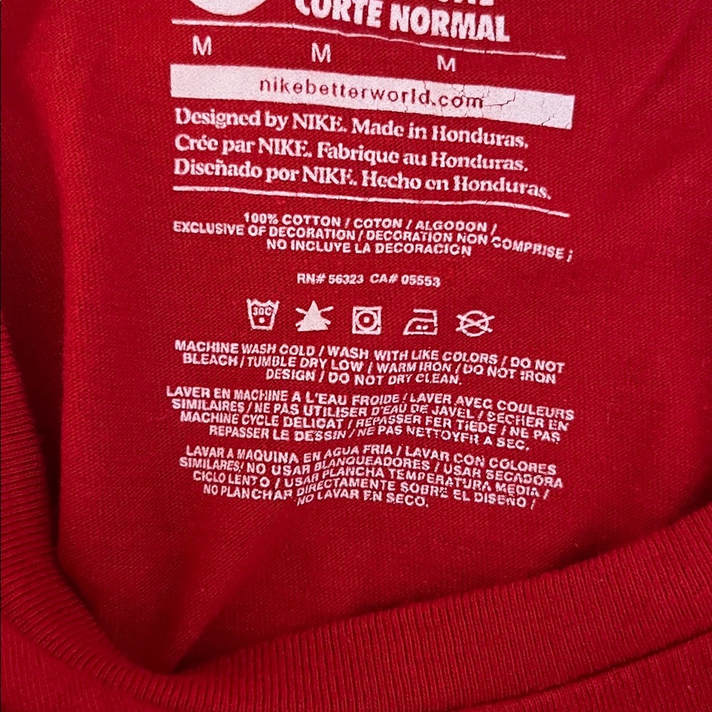 Nike Tee Shirt Men’s Just Do It Swoosh Red Regular Fit Size M - Picture 4 of 6